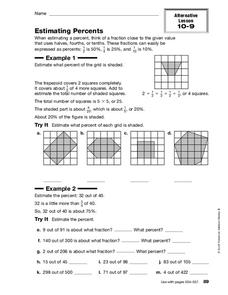 estimating with percents worksheet
