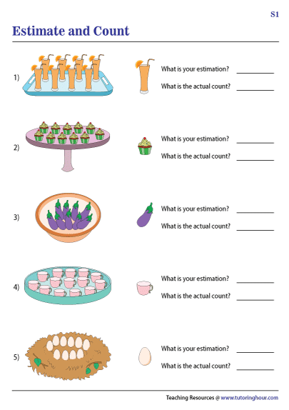 Estimate then Count Worksheets