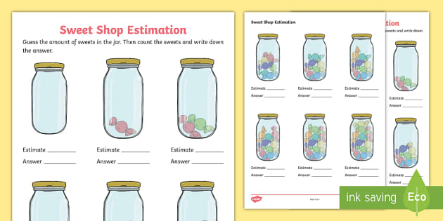 Sweet Shop Estimating Worksheet (teacher made) - Twinkl