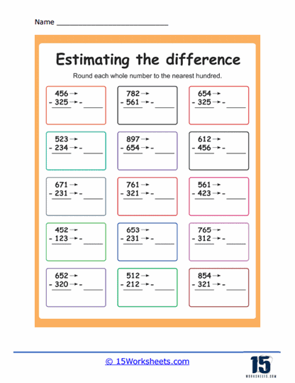 Estimating Differences Worksheets - 15 Worksheets Library