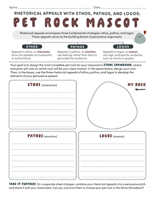 Rhetorical Appeals With Ethos, Pathos, and Logos: Pet Rock Mascot ...