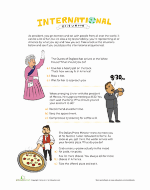 etiquette worksheet