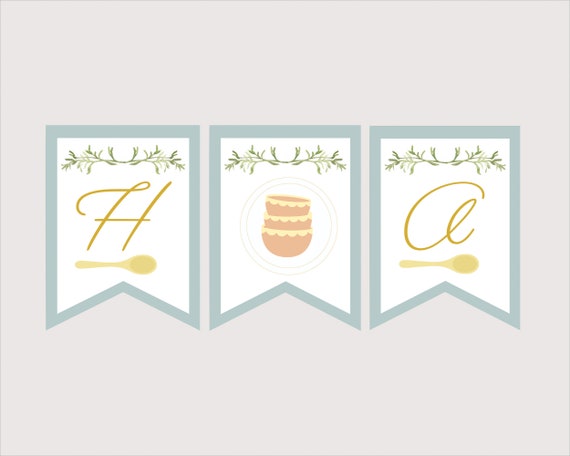 Backen Printable Banner SOFORTIGER DOWNLOAD EDITIERBARER Text, den ...