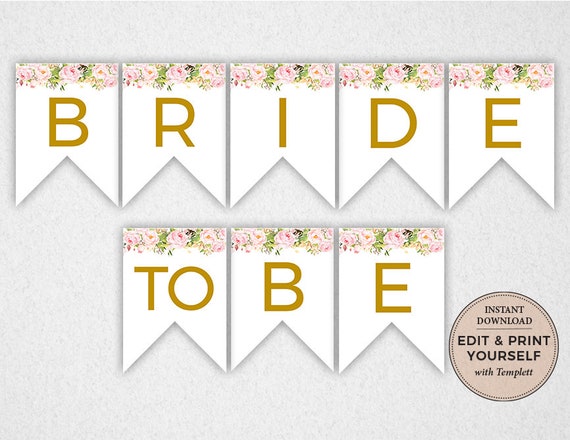 Bride to Be Banner, Editable Banner, Bride to Be, Bridal Shower ...