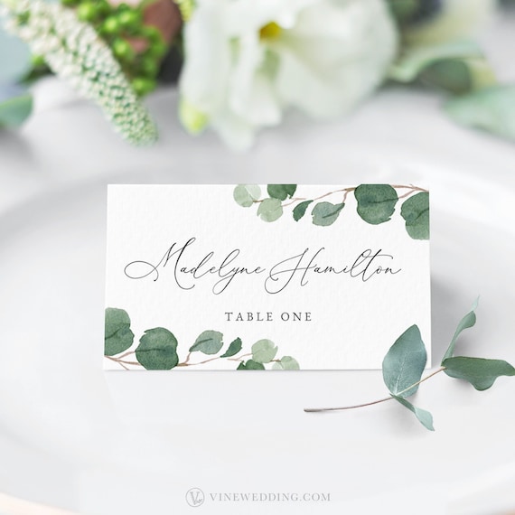 Wedding Place Card and Escort Card, Printable Place Cards Template ...