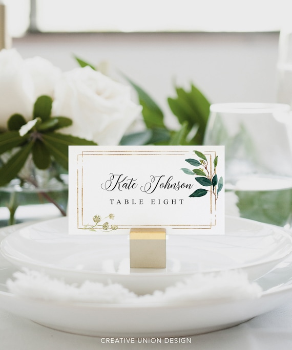 Place Card Template, Printable Place Cards, Escort Cards, Wedding ...