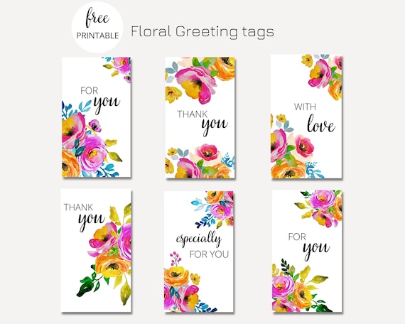 Floral Greeting Tags, Free Printable Gift Tags , Print Labels ...