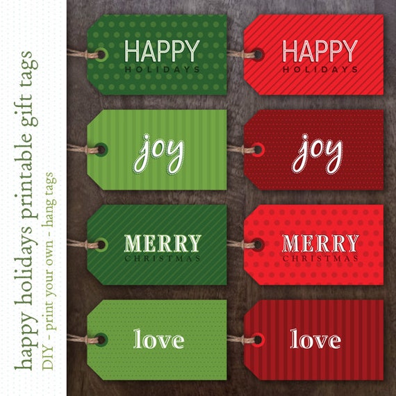 Printable Holiday Gift Tags Instant Download Christmas Gift Tags ...