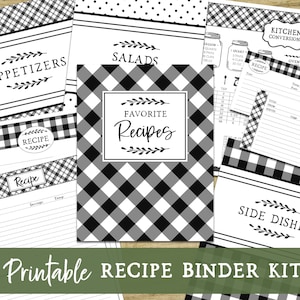 etsy printable recipe cards