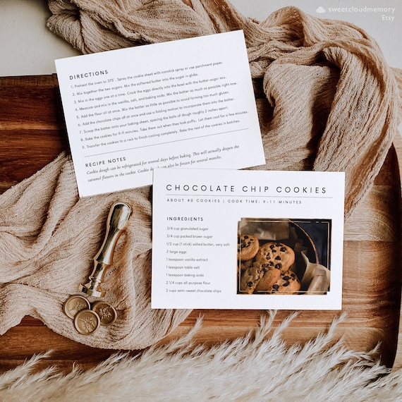 etsy printable recipe cards