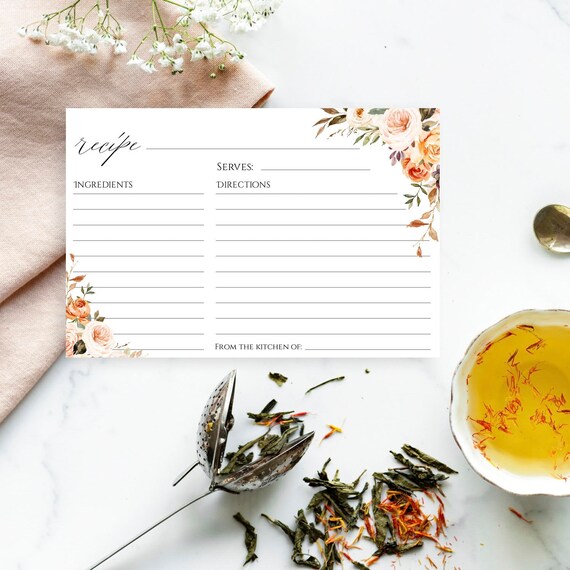 etsy printable recipe cards