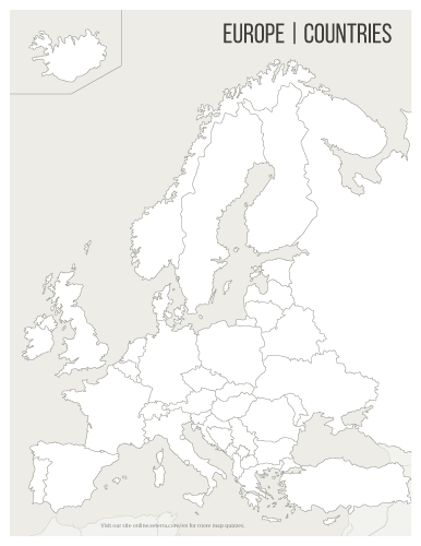 Europe: Countries Printables - Seterra