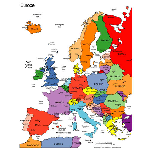 europe map printable version