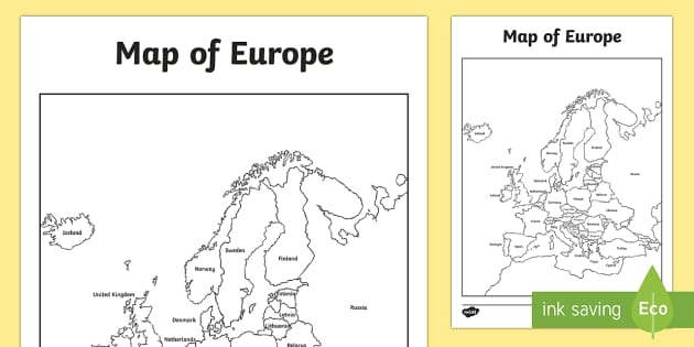 NEW * Blank Europe Map Outline (teacher made) - Twinkl