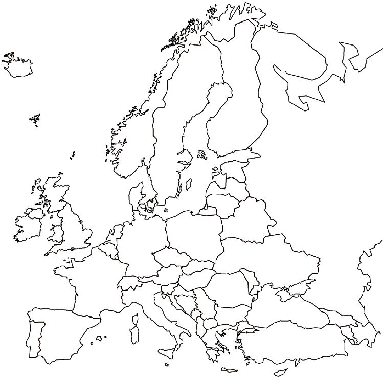 europe map printable version