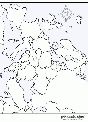 Map of Europe, at PrintColorFun.com