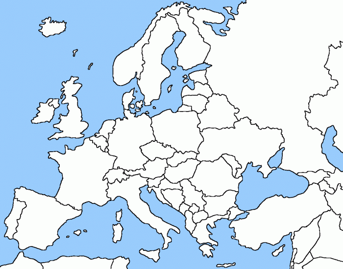 europe map test printable