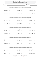 Printable algebra and pre-algebra math worksheets for math grades ...