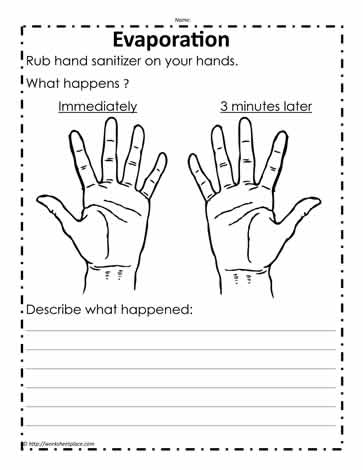 Evaporation Experiment Worksheets