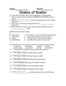 Evaporation Lesson Plans &  Worksheets :: 73 - 96