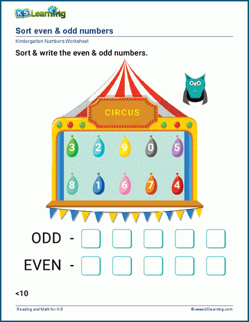 Sort even &  odd numbers worksheets | Worsheets library