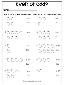 even and odd worksheet for 2nd grade