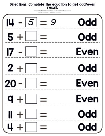 even and odd worksheet for 2nd grade