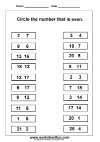 Numbers - Even &  Odd / FREE Printable Worksheets - Worksheetfun