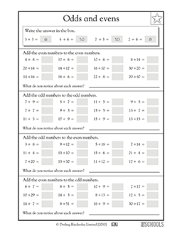 Odds and evens, addition | 3rd grade Math Worksheet | GreatSchools