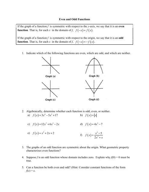 Identifying Even And Odd Functions Worksheet Sale | aktivdesignhaus.de