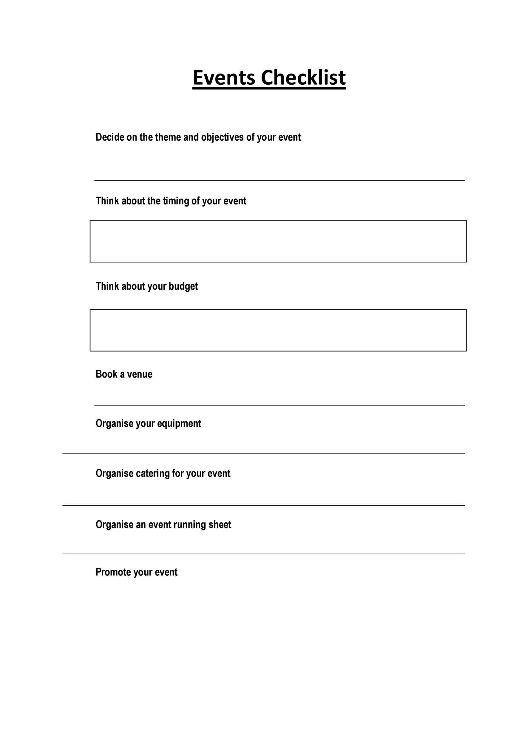 event planner worksheet