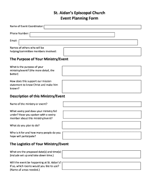 39+ Free Editable Event Planner Templates in MS Word [DOC] | pdfFiller