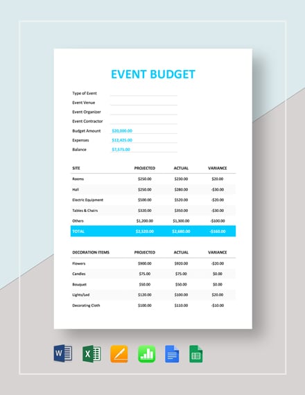 10+ Event Budget Template in Google Docs | Google Sheets | MS ...
