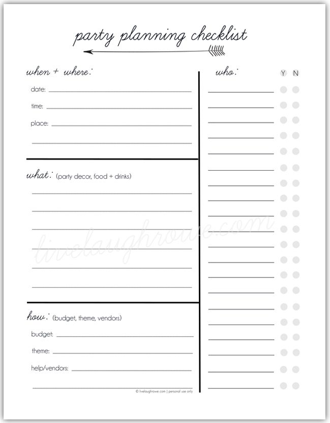 Party Planning Tips &  Printable Checklist - livelaughrowe.com ...