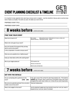 Timeline And Checklist For Event Planning Forms and Templates ...