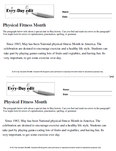Every-Day Edit: Fitness Month | Education World