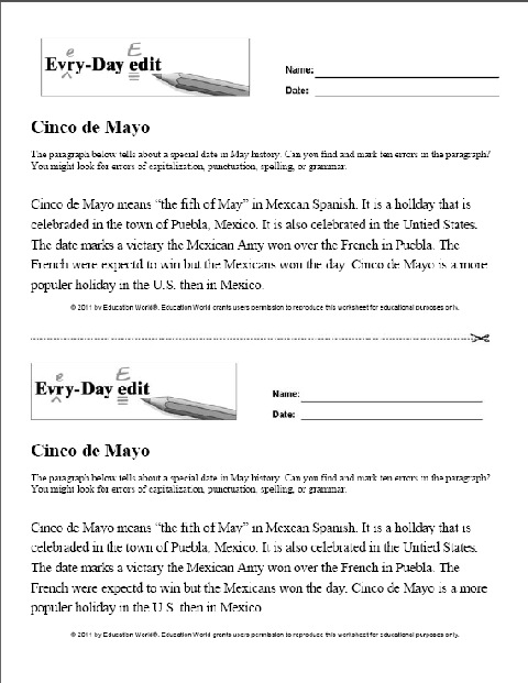 Every-Day Edit: Cinco de Mayo | Education World