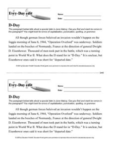 Every Day Edit - D-Day Activity for 3rd - 8th Grade | Lesson Planet