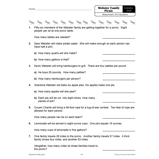 CONSUMER MATH EVERYDAY MATH 225 Life Skills Math Word Problems Worksheets Library