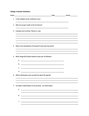 Evolution Worksheet High School Pdf - Fill Online, Printable ...