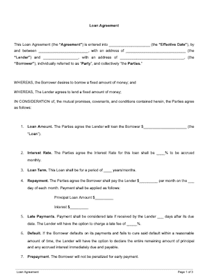 Loan Agreement Template (Free Sample) - SignWell, Formerly Docsketch