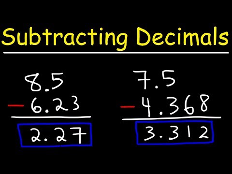 example of how you add and subtract decimals