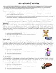 Classical Conditioning Worksheet.pdf - Classical Conditioning ...