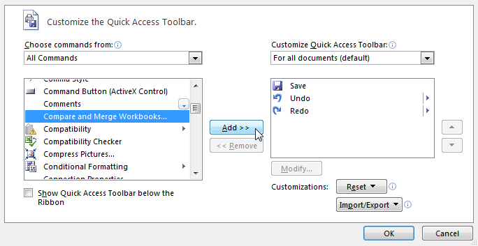 Excel 2010: Merging Copies of a Shared Workbook