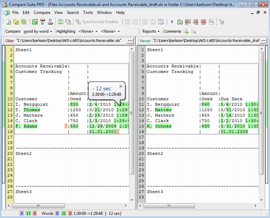 Excel and CSV Comparison - Case Studies