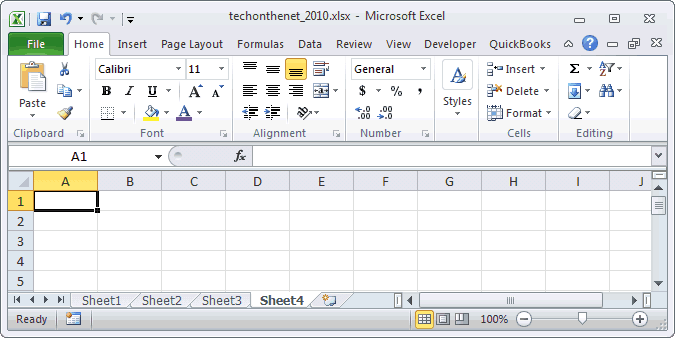 MS Excel 2010: Insert a sheet