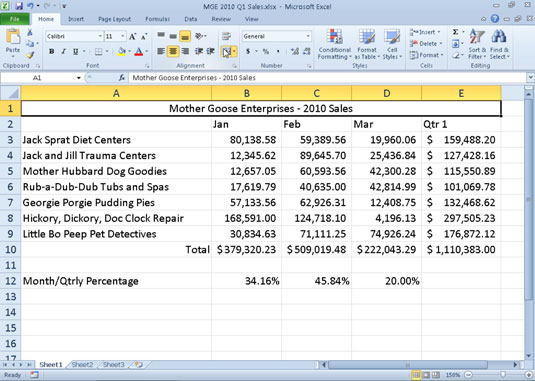 Merging and Splitting Cells in Excel 2010 - dummies