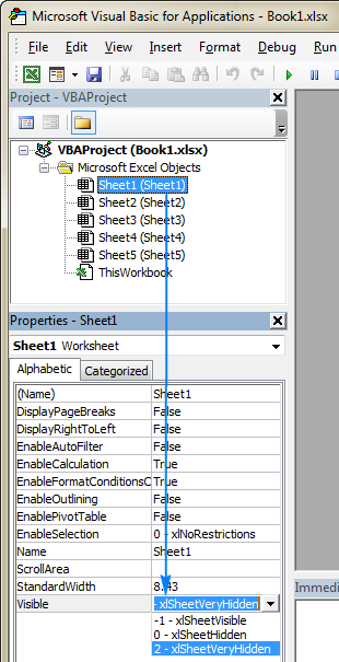 How to make Excel worksheet very hidden and unhide it