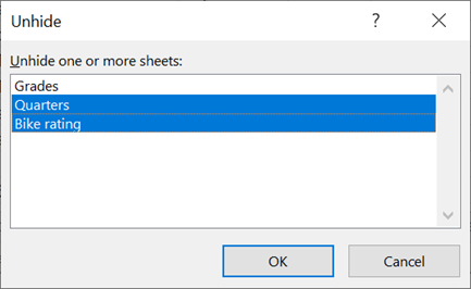 Hide or Unhide worksheets - Microsoft Support