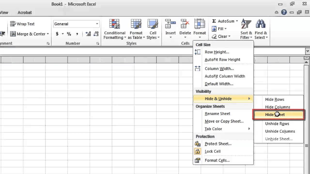 excel hide worksheet